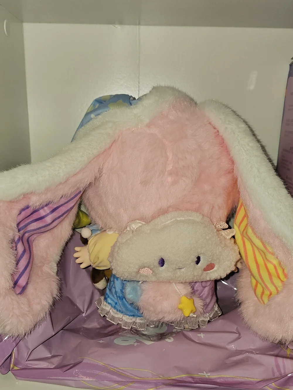 Baby Three 400% Plush Doll Multicolored Bunny New Special Eyes